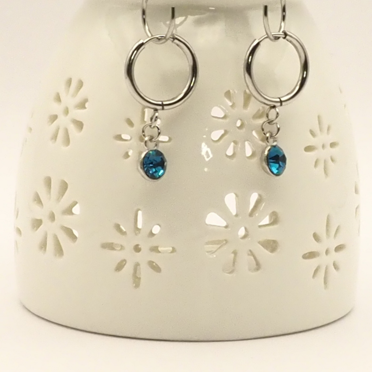 Birth Month Stainless Steel Hoop Earrings