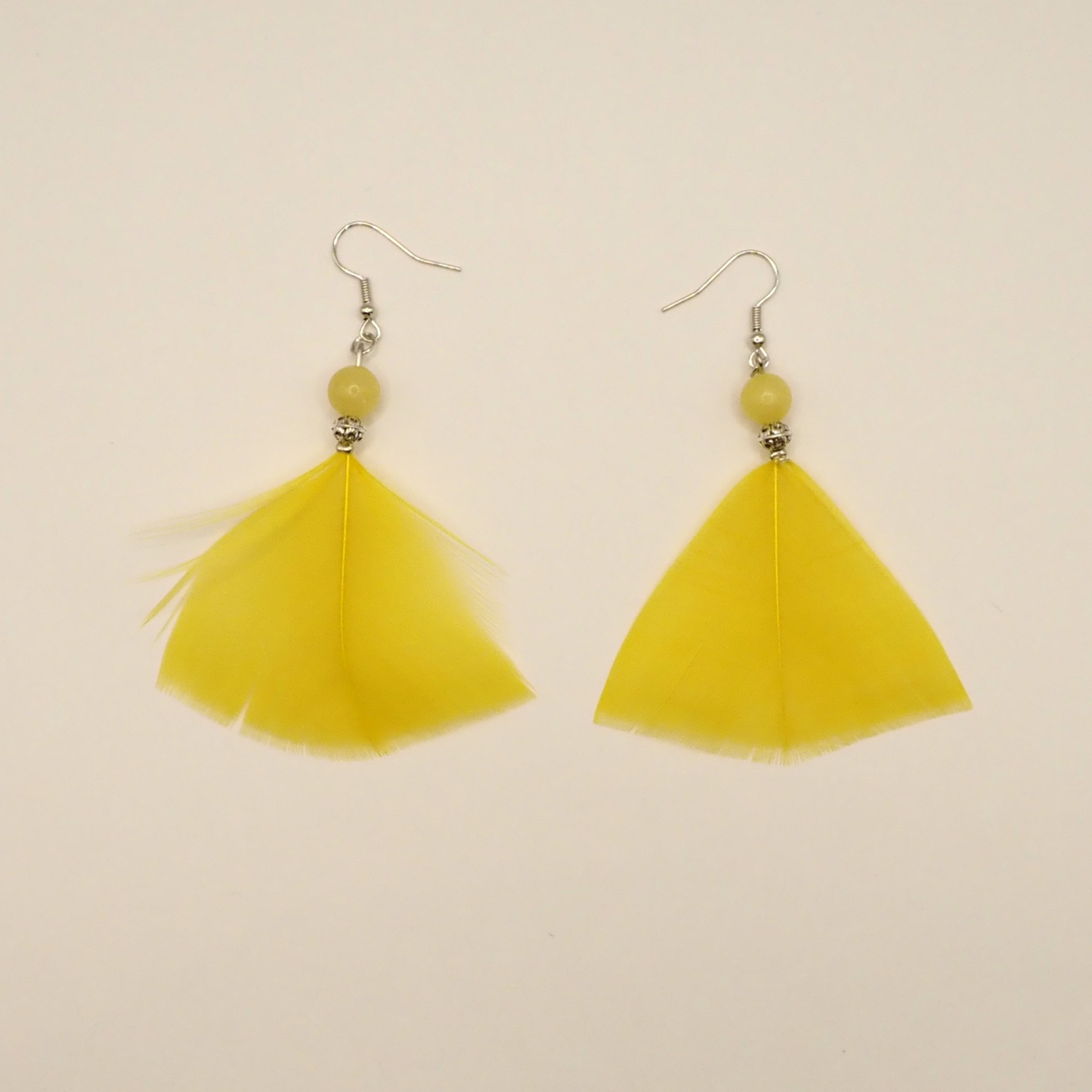 Yellow Feather Earrings