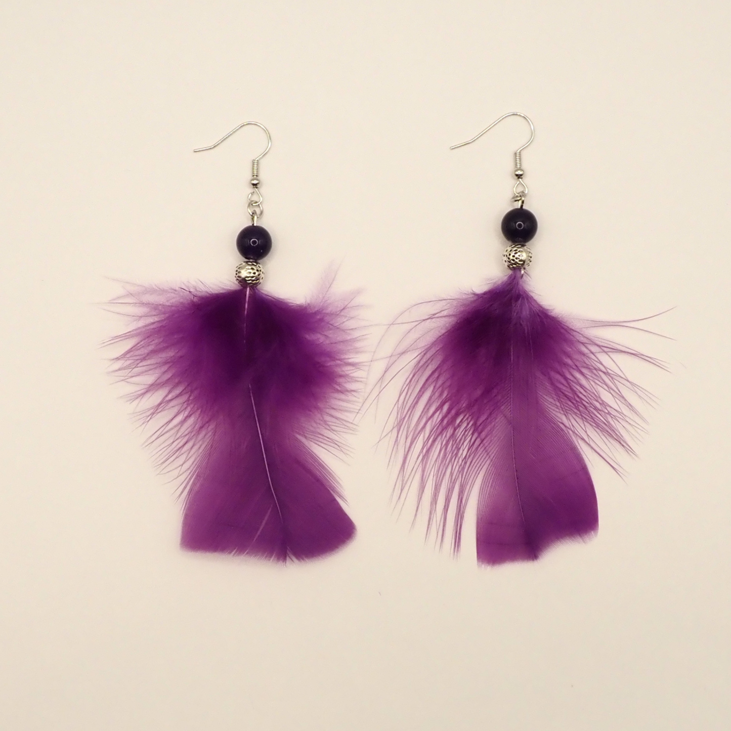 Purple Amethyst Feathery Earrings