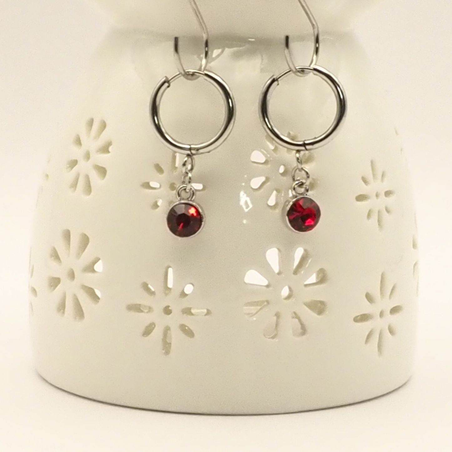 Birth Month Stainless Steel Hoop Earrings