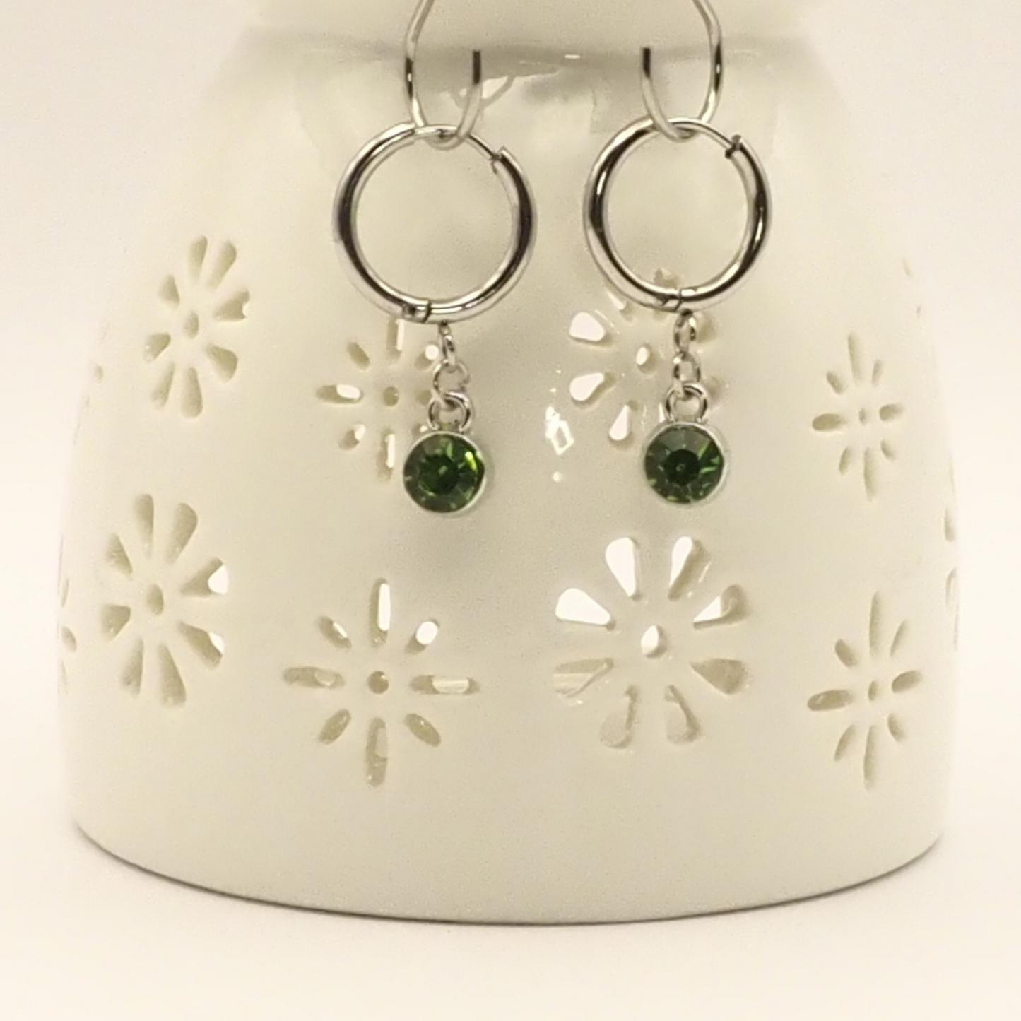 Birth Month Stainless Steel Hoop Earrings
