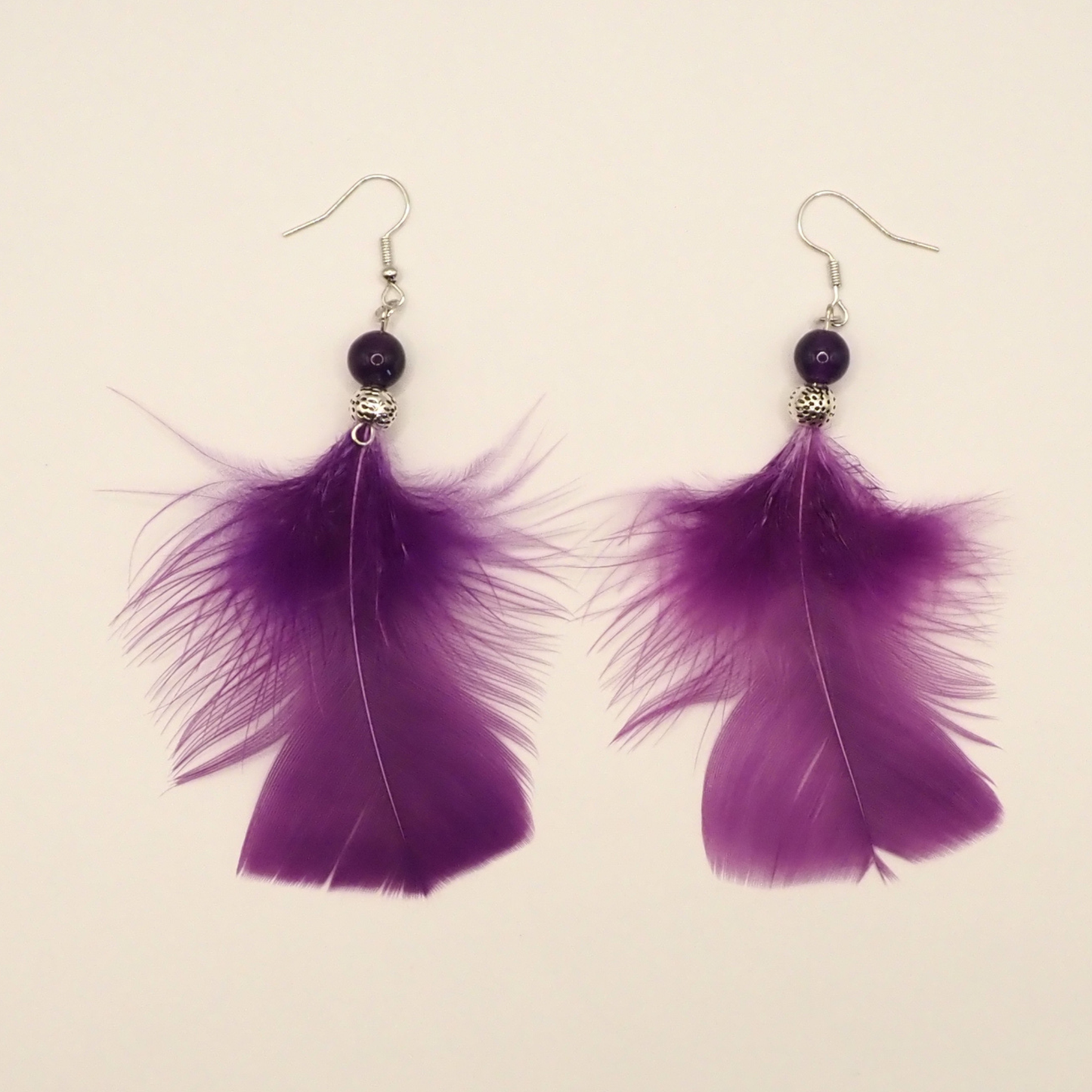 Purple Amethyst Feathery Earrings