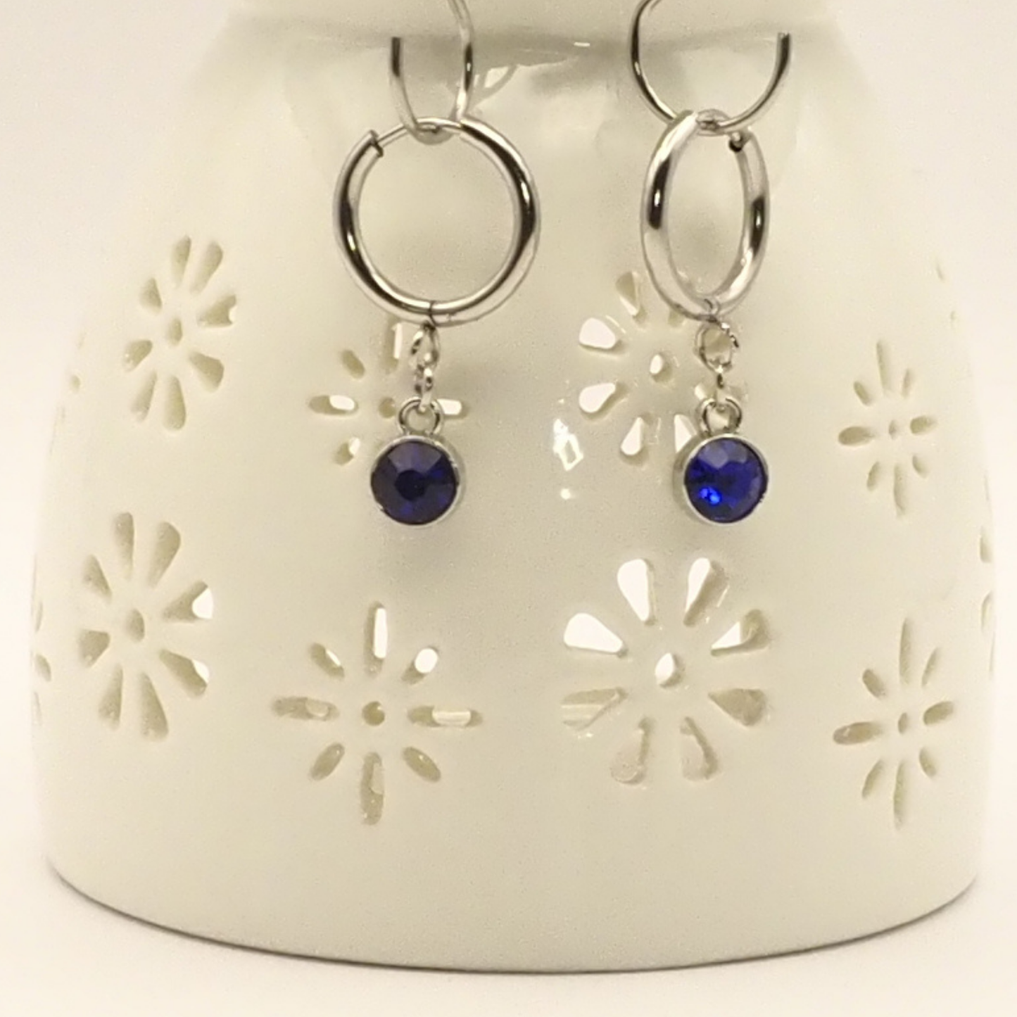Birth Month Stainless Steel Hoop Earrings