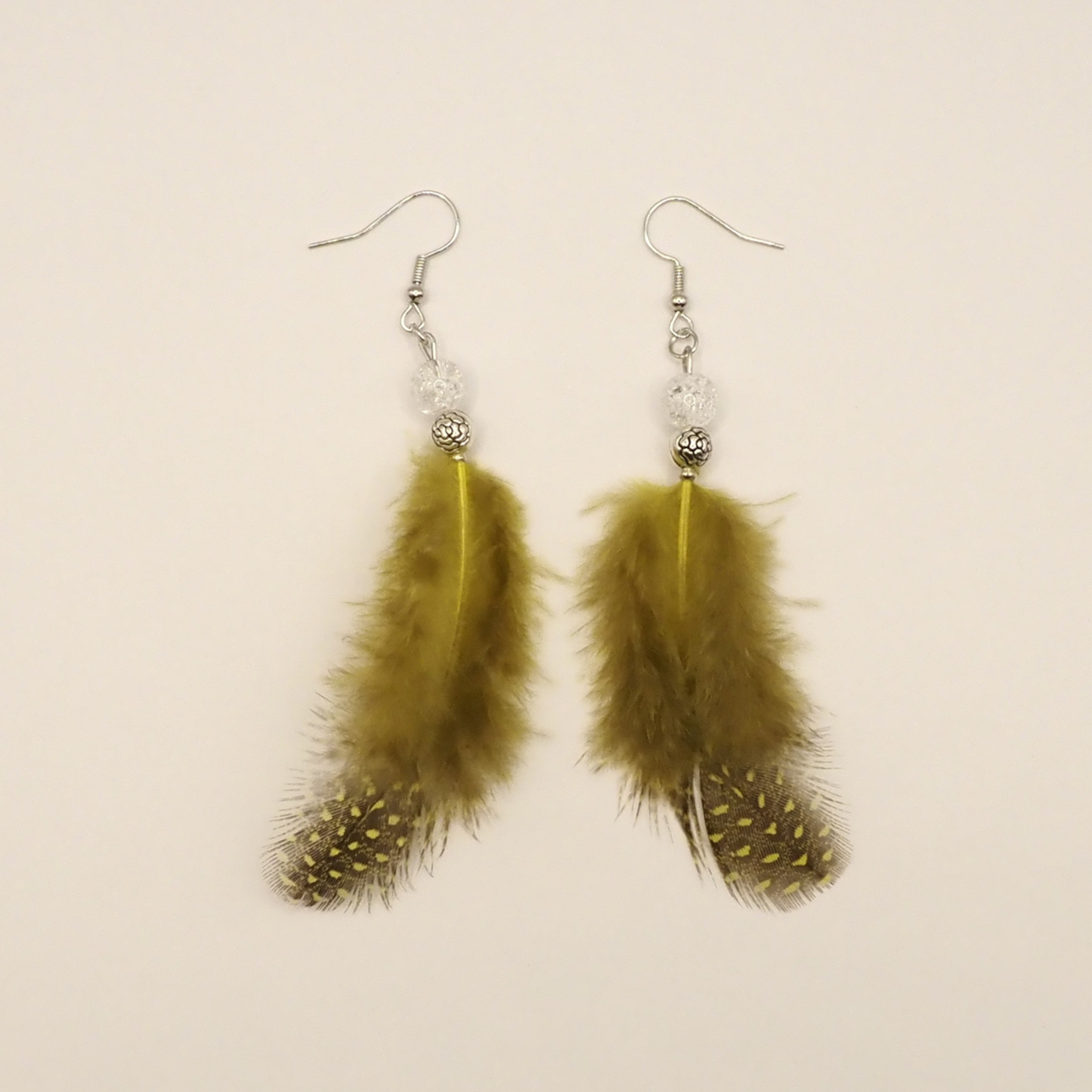 Cracked Quartz Feathery Earrings