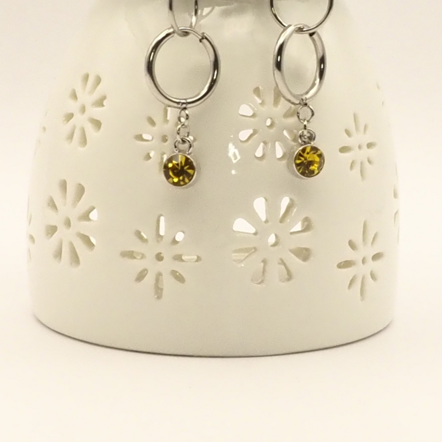 Birth Month Stainless Steel Hoop Earrings