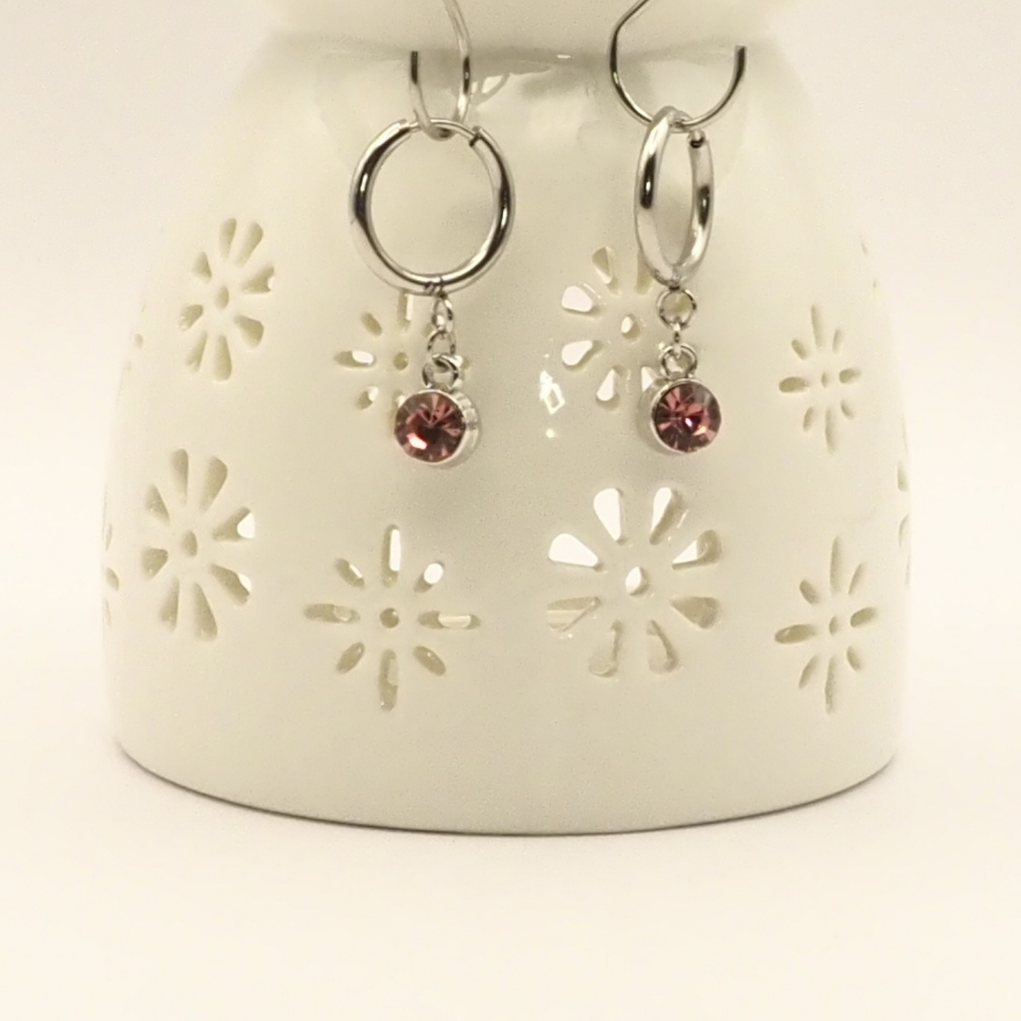 Birth Month Stainless Steel Hoop Earrings