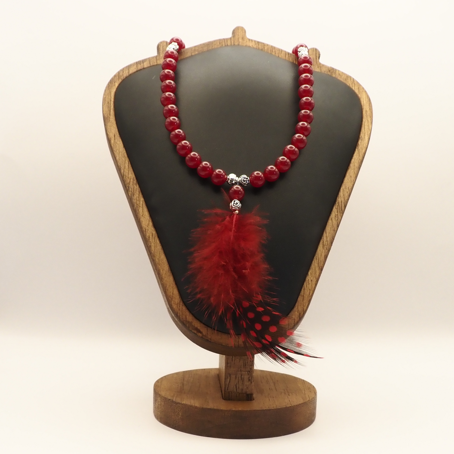 Red Chalcedony Feather Necklace
