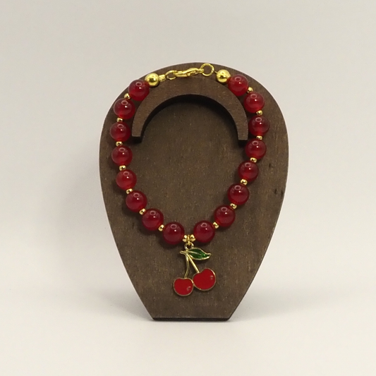 Warm Red Cherry Bracelet