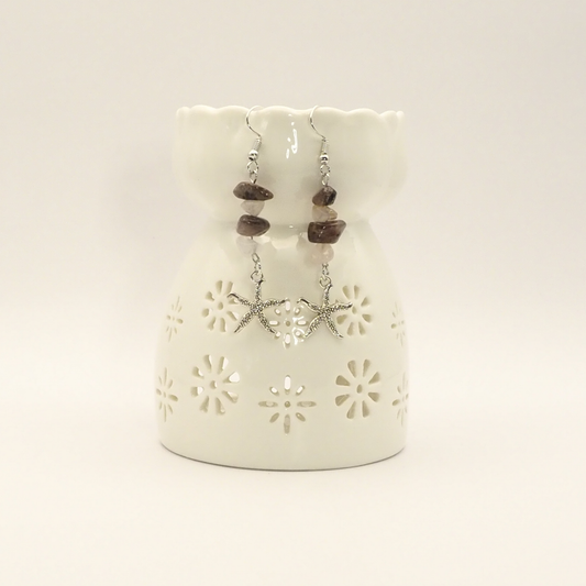 Natural Stone Chip Earrings