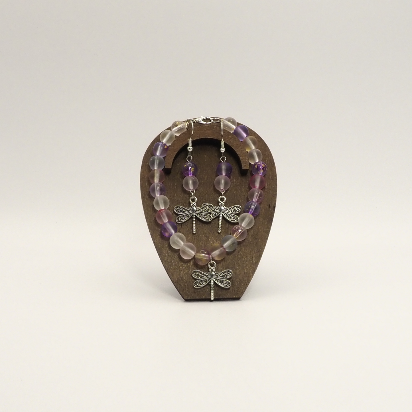 Frosted Dragonfly Bracelet & Earring Set