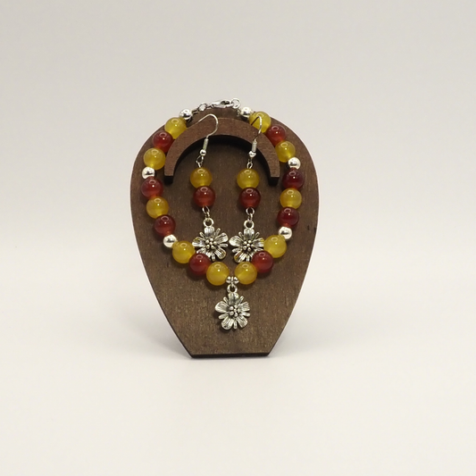 Warm Sunflower Bracelet & Earring Set