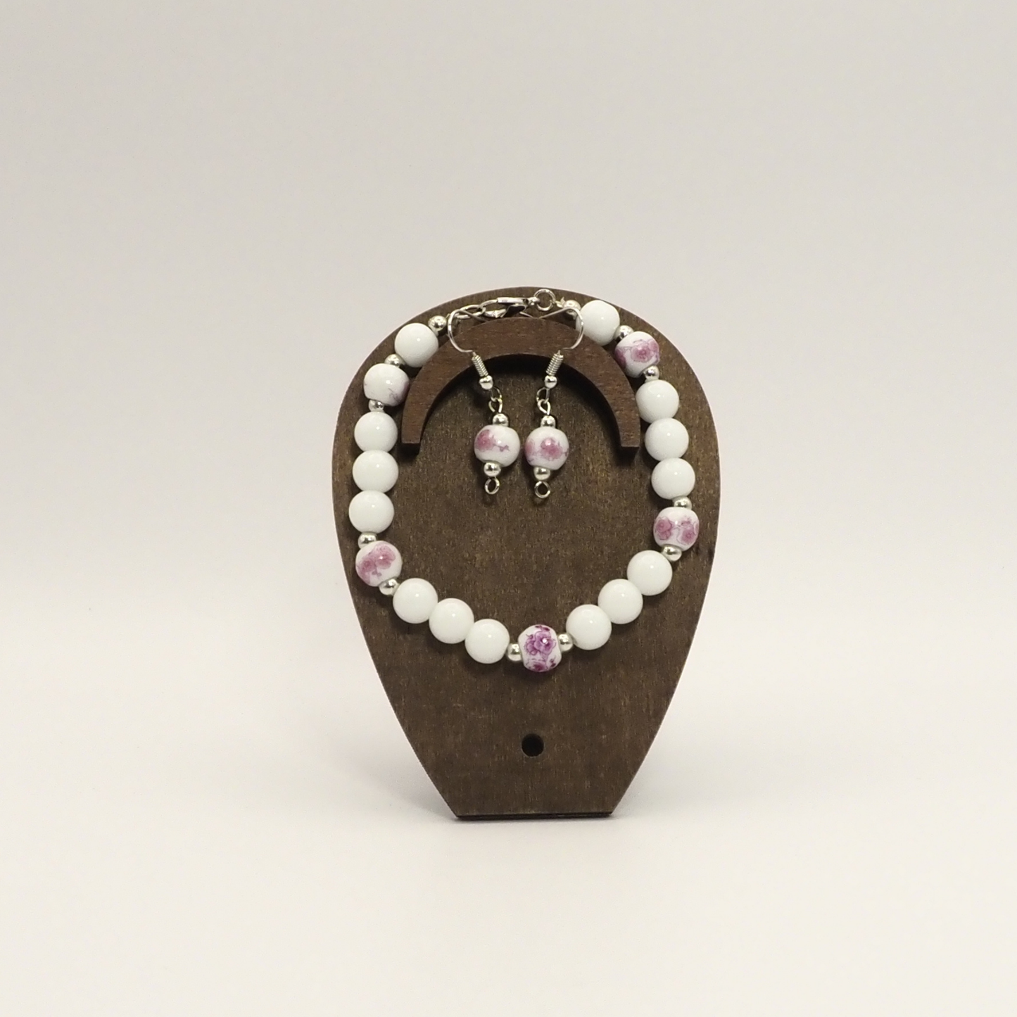 Elegant Porcelain Bracelet & Earring Set