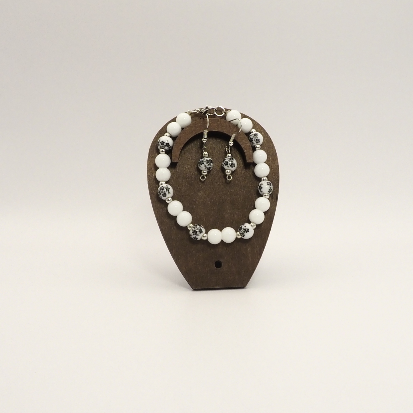 Elegant Porcelain Bracelet & Earring Set