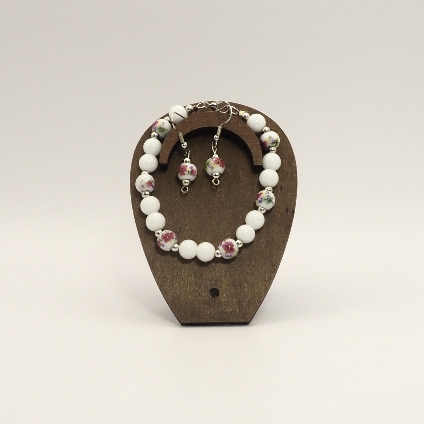 Elegant Porcelain Bracelet & Earring Set