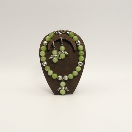 Stone Angel Bracelet & Earring Sets