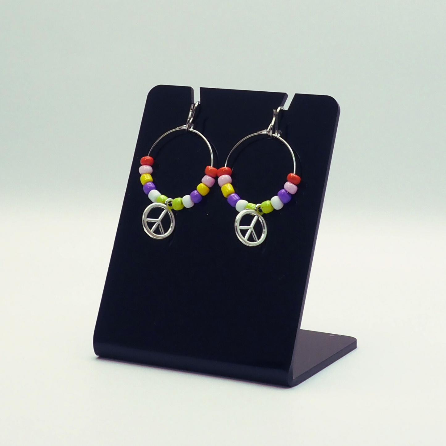 Retro Peace Hoop Earrings