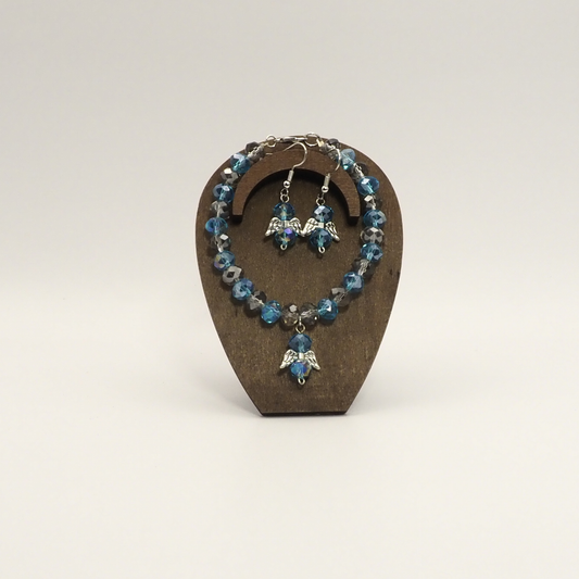 Beautiful Crystal Angel Bracelet & Earring Sets