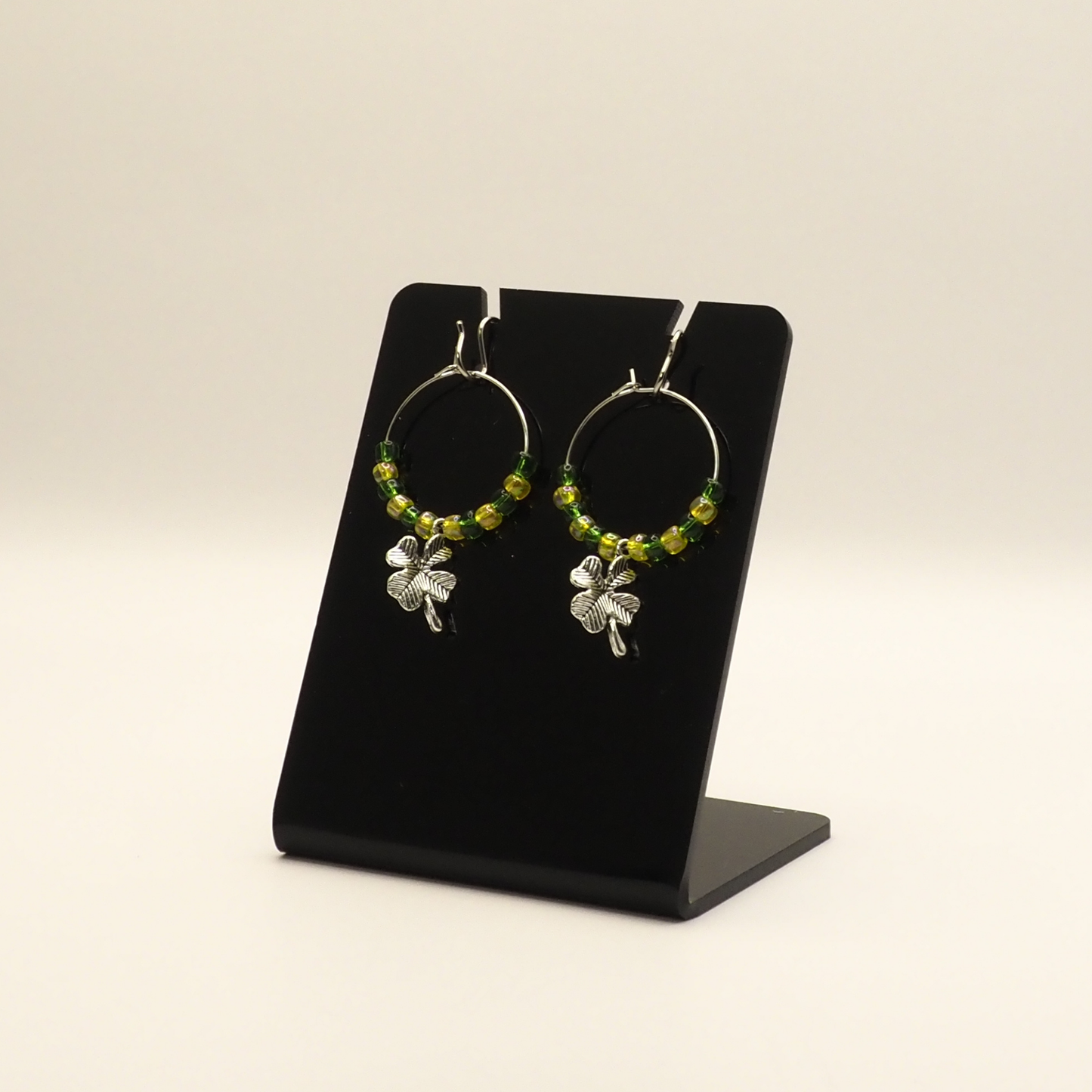 Lucky Charm Clover Hoop Earrings
