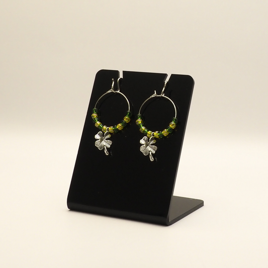 Lucky Charm Clover Hoop Earrings
