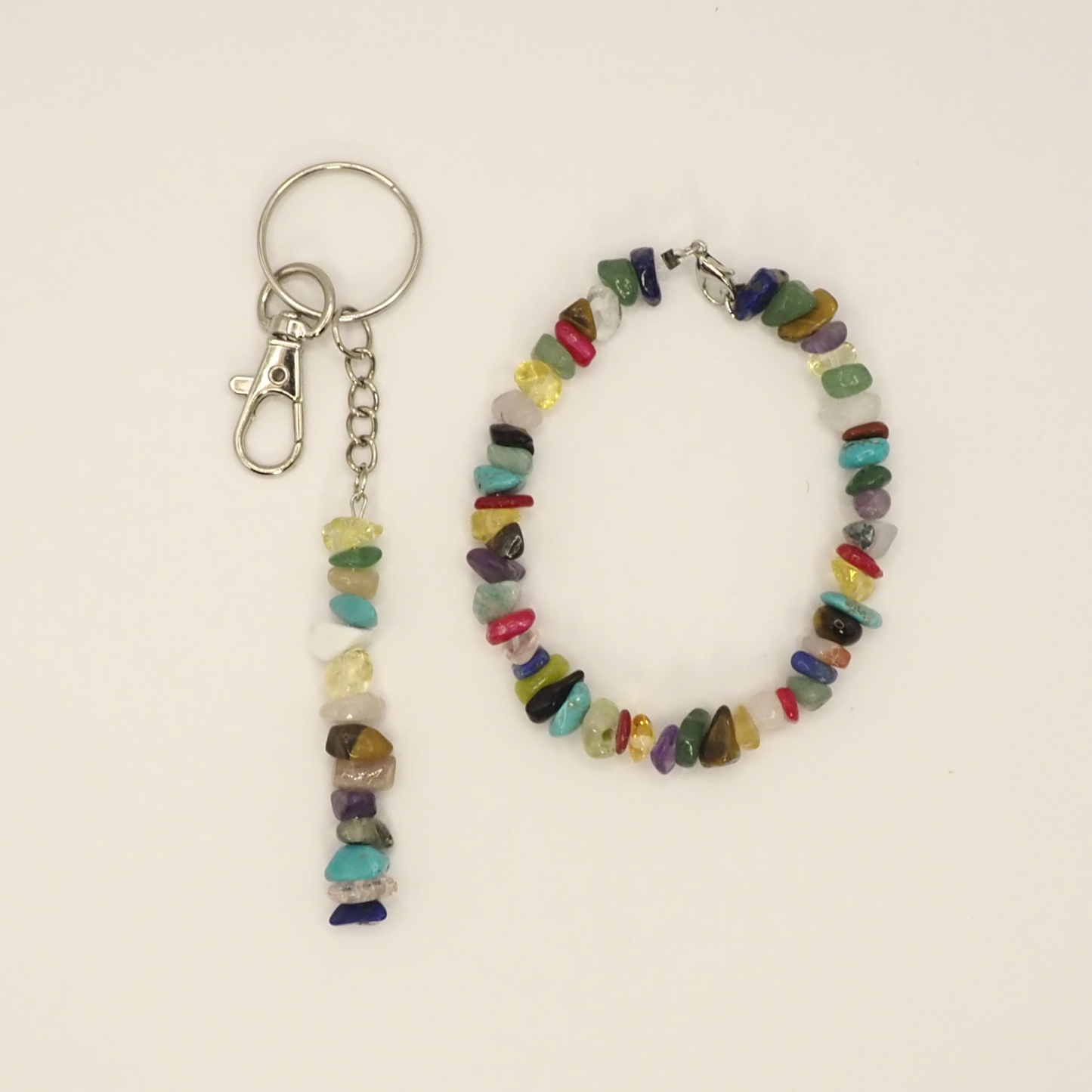 Mixed Crystal Bracelet & Keyring Set
