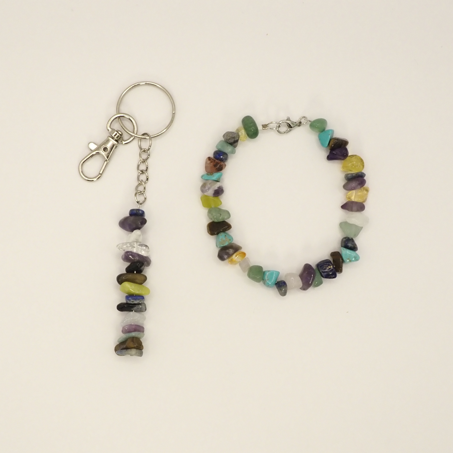 Mixed Crystal Bracelet & Keyring Set