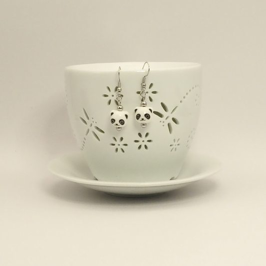 Adorable Lampwork Panda Earrings