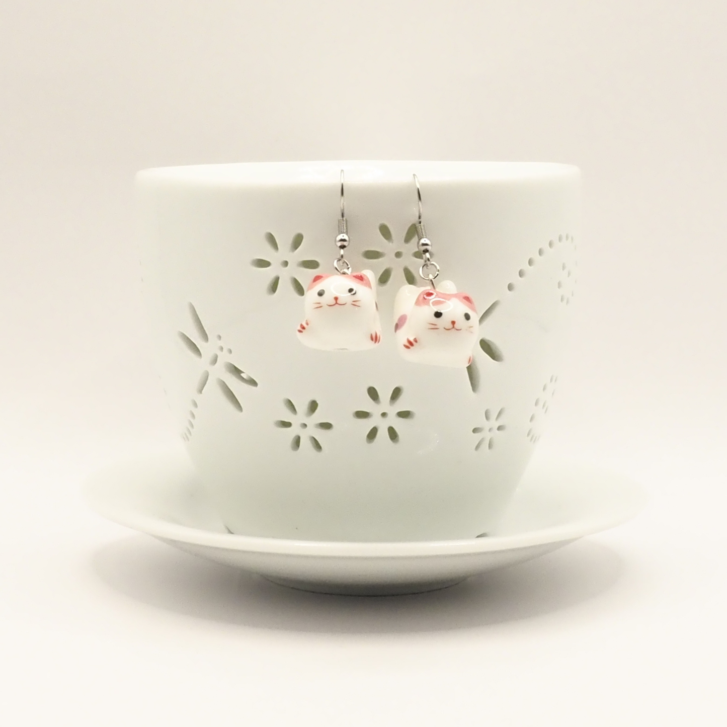 Cute Porcelain Cat Earrings