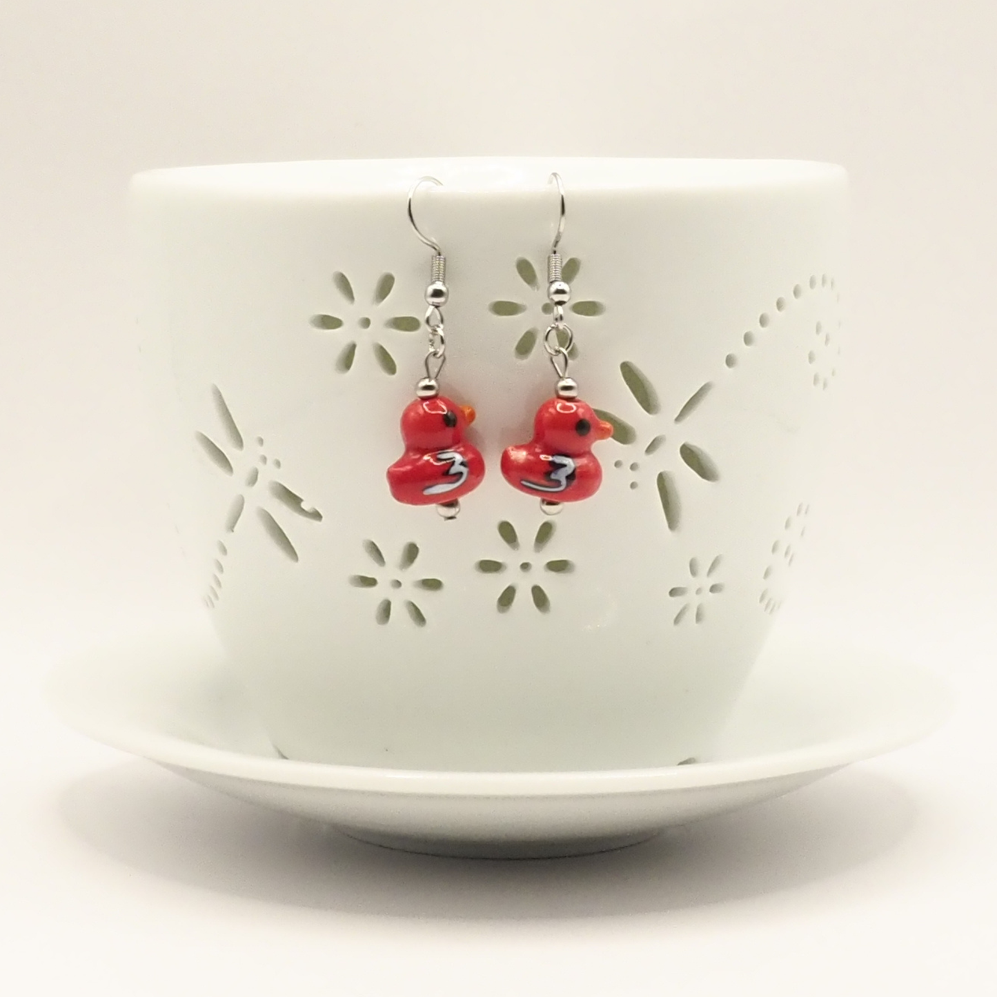 Adorable Porcelain Duck Earrings