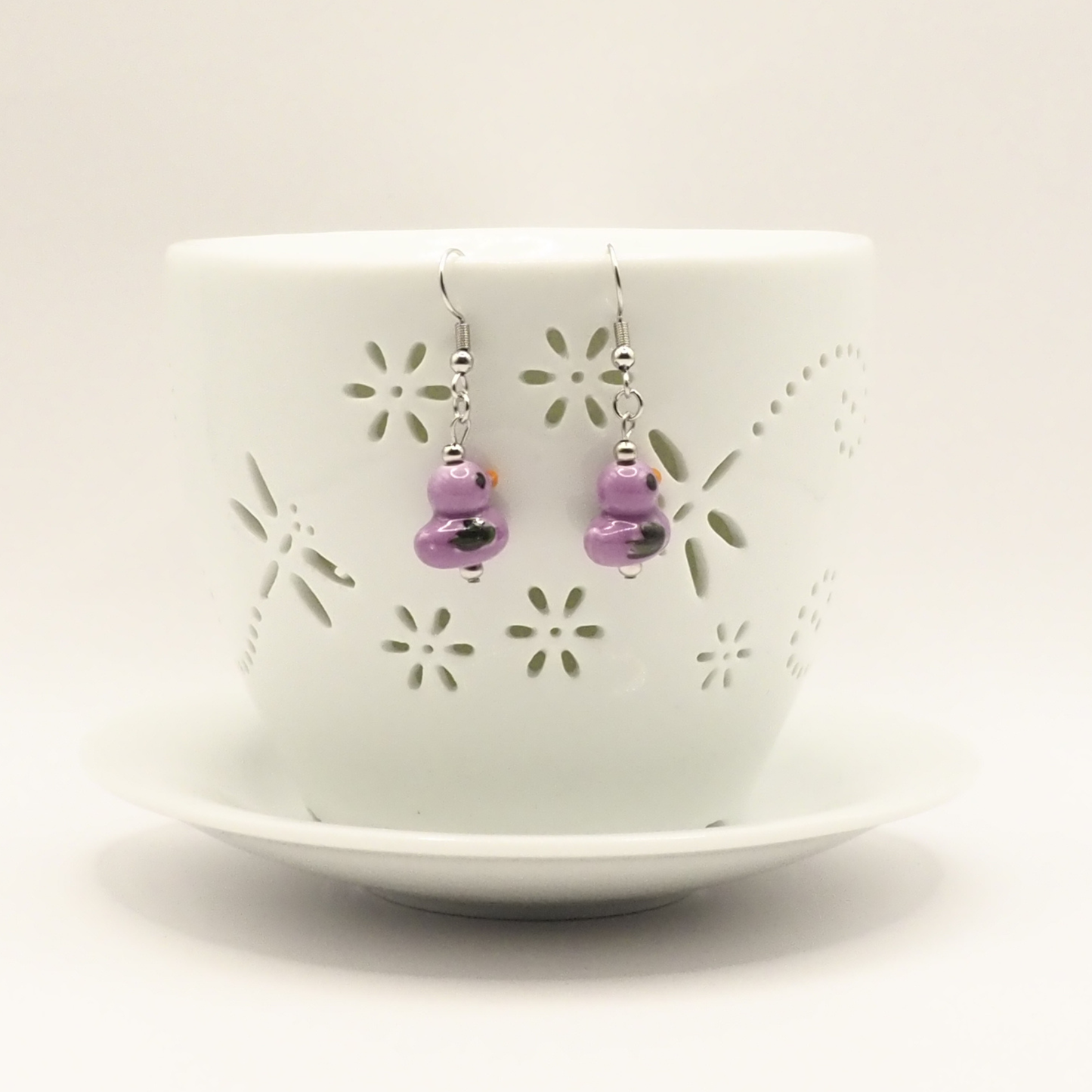 Adorable Porcelain Duck Earrings