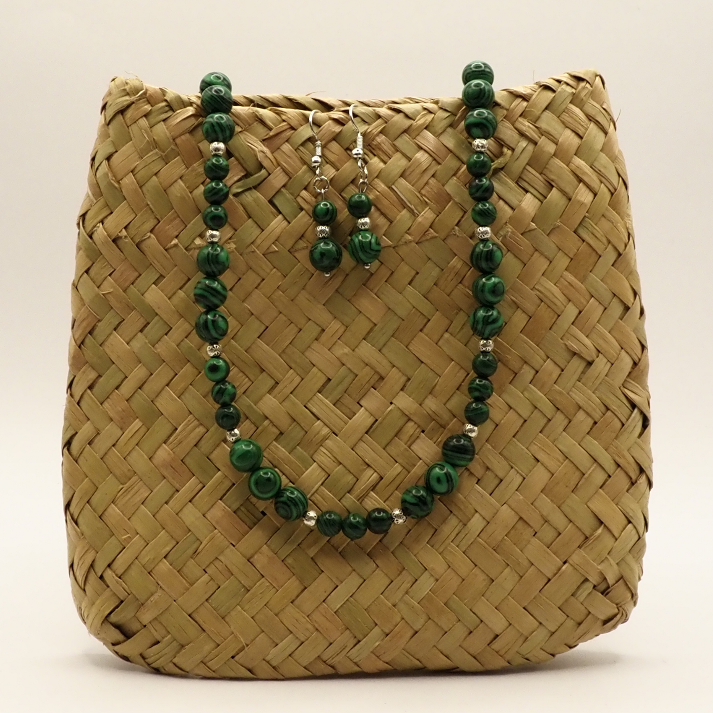 Striking Malachite Necklace & Earring Set
