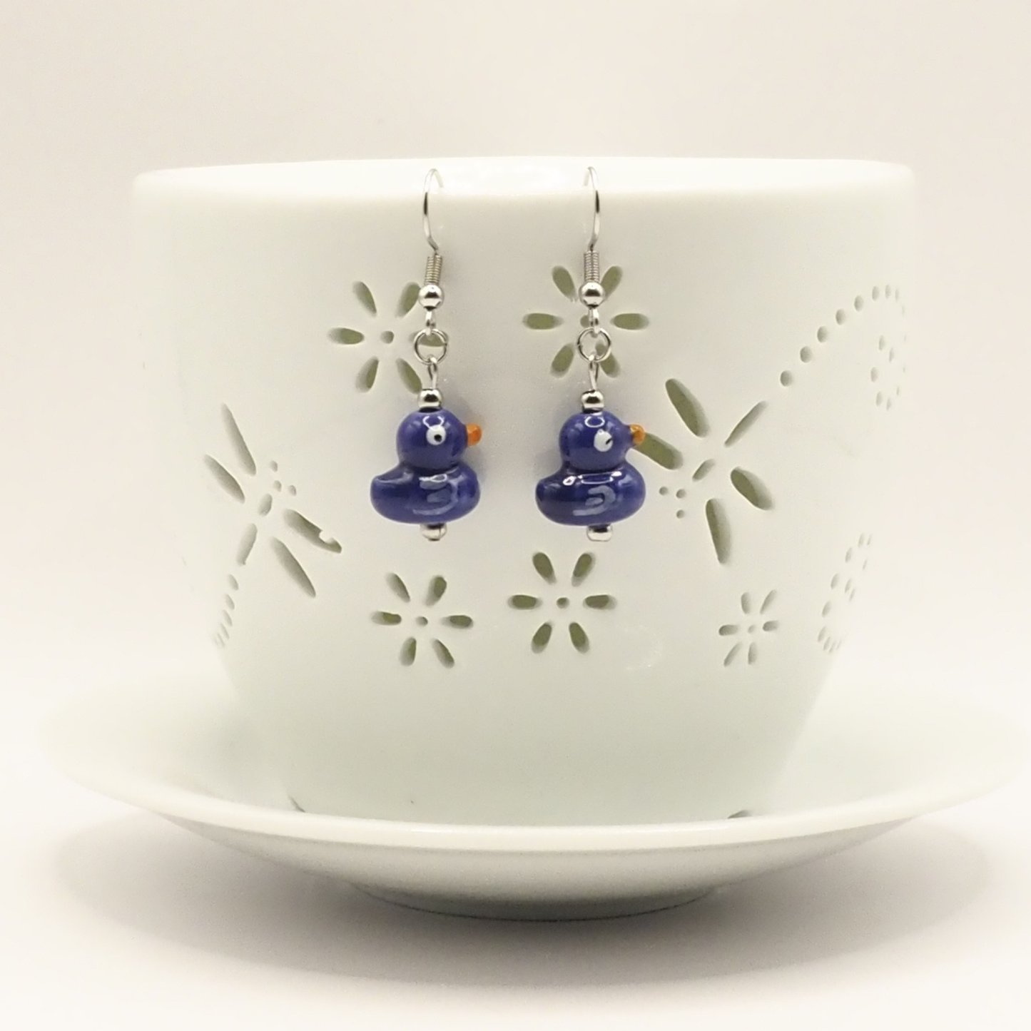 Adorable Porcelain Duck Earrings