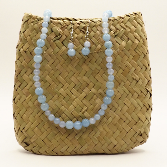 Serene Aquamarine Necklace & Earring Set