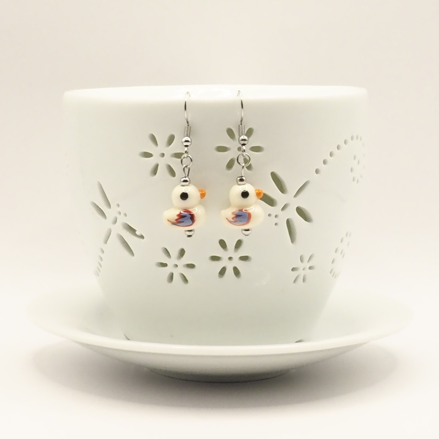 Adorable Porcelain Duck Earrings