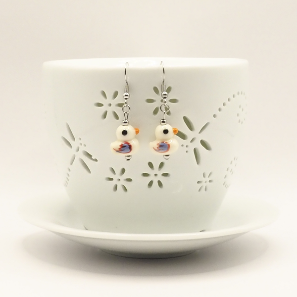 Adorable Porcelain Duck Earrings