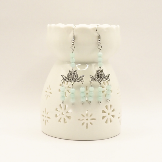 Chandelier Lotus Stone Earrings