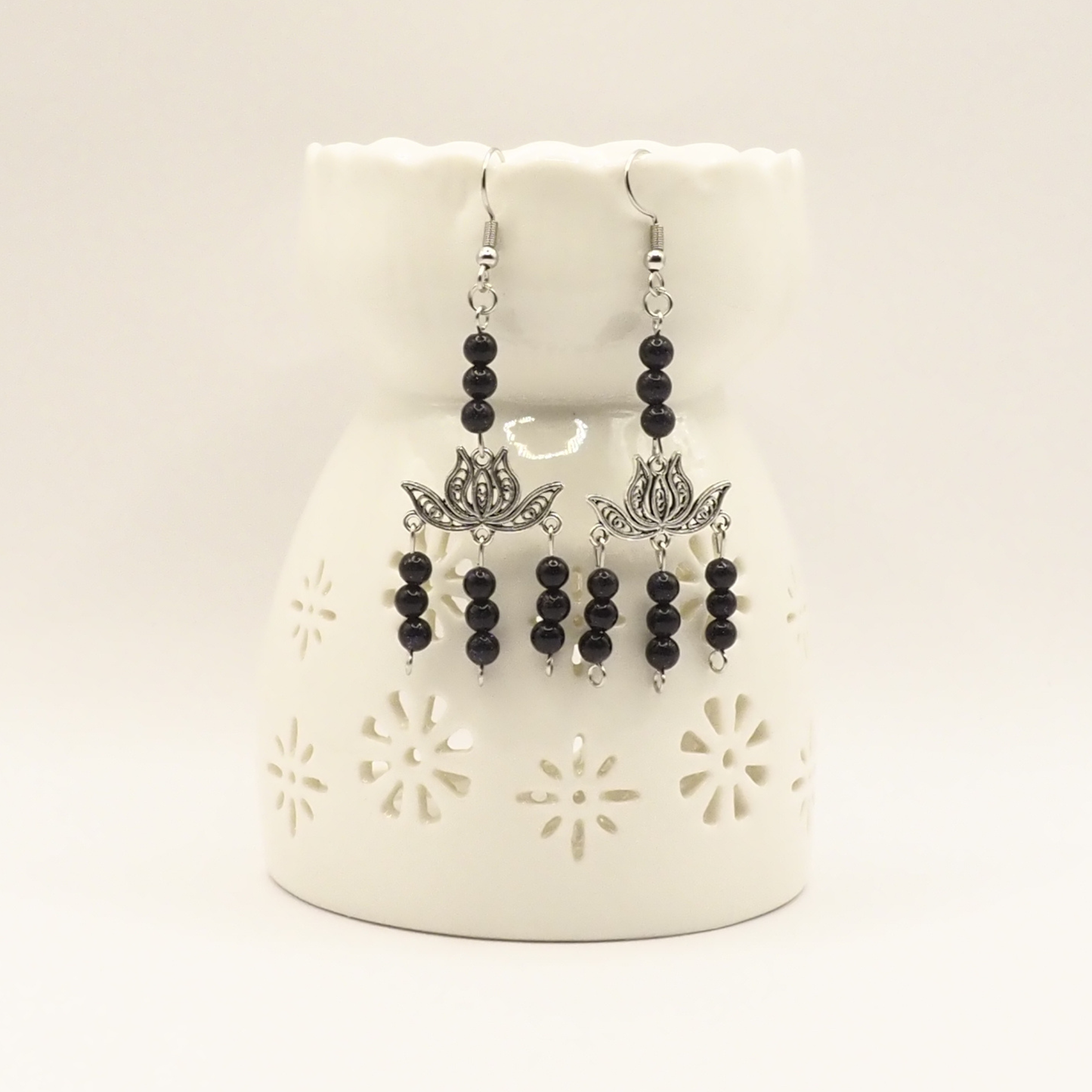Chandelier Lotus Stone Earrings