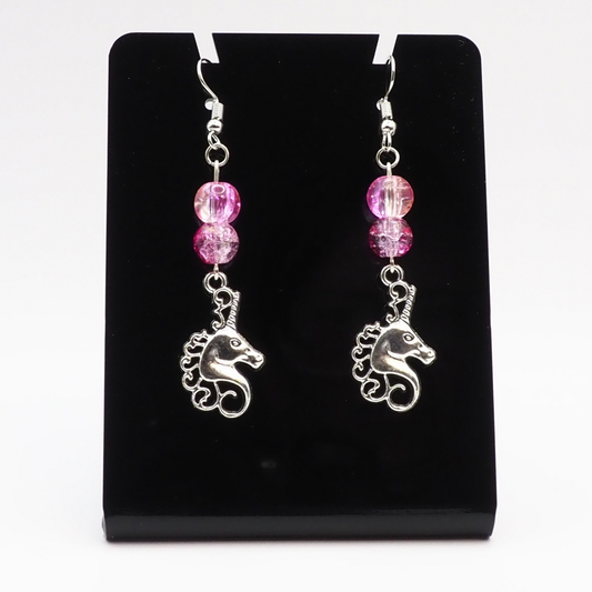 Pink Unicorn Earrings