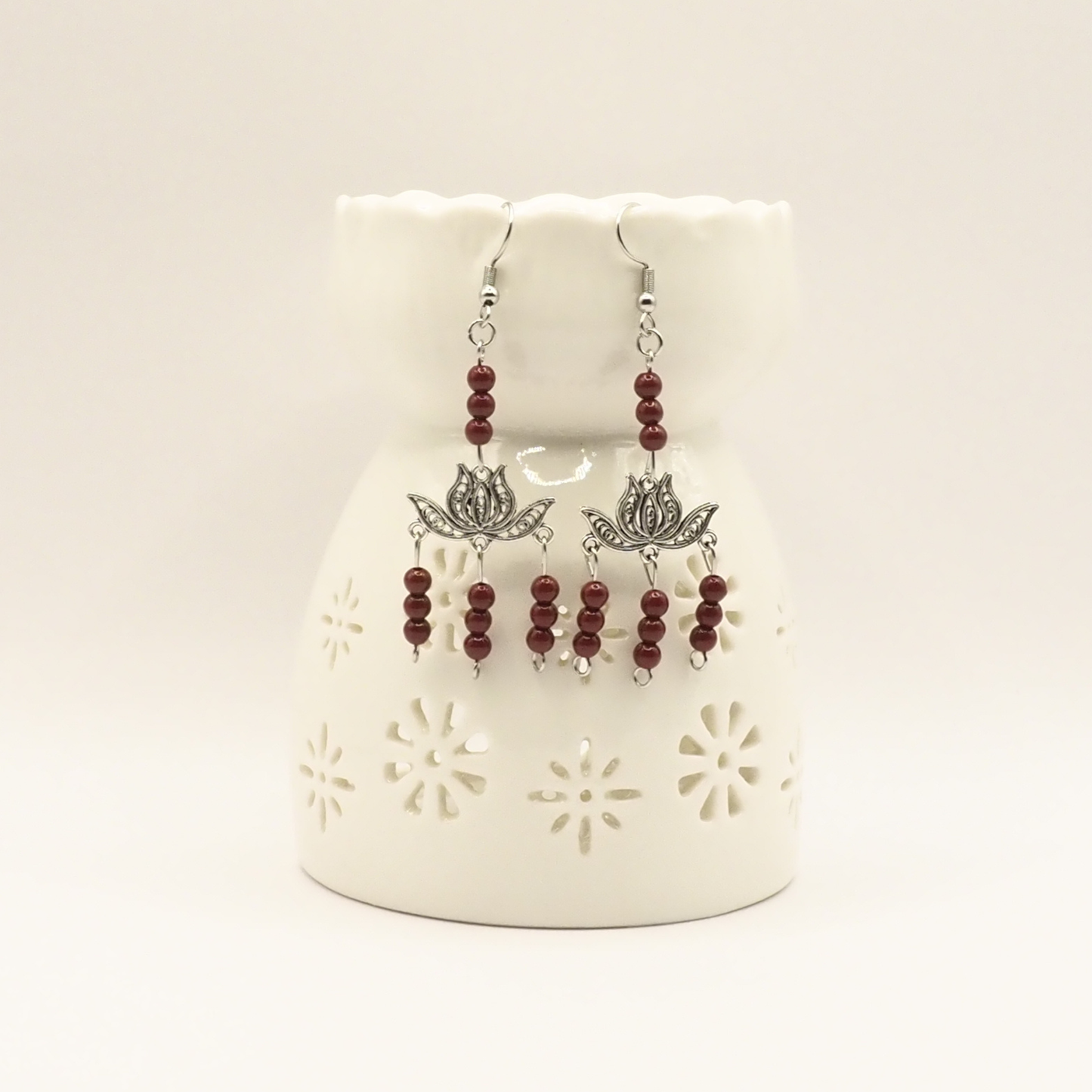 Chandelier Lotus Stone Earrings