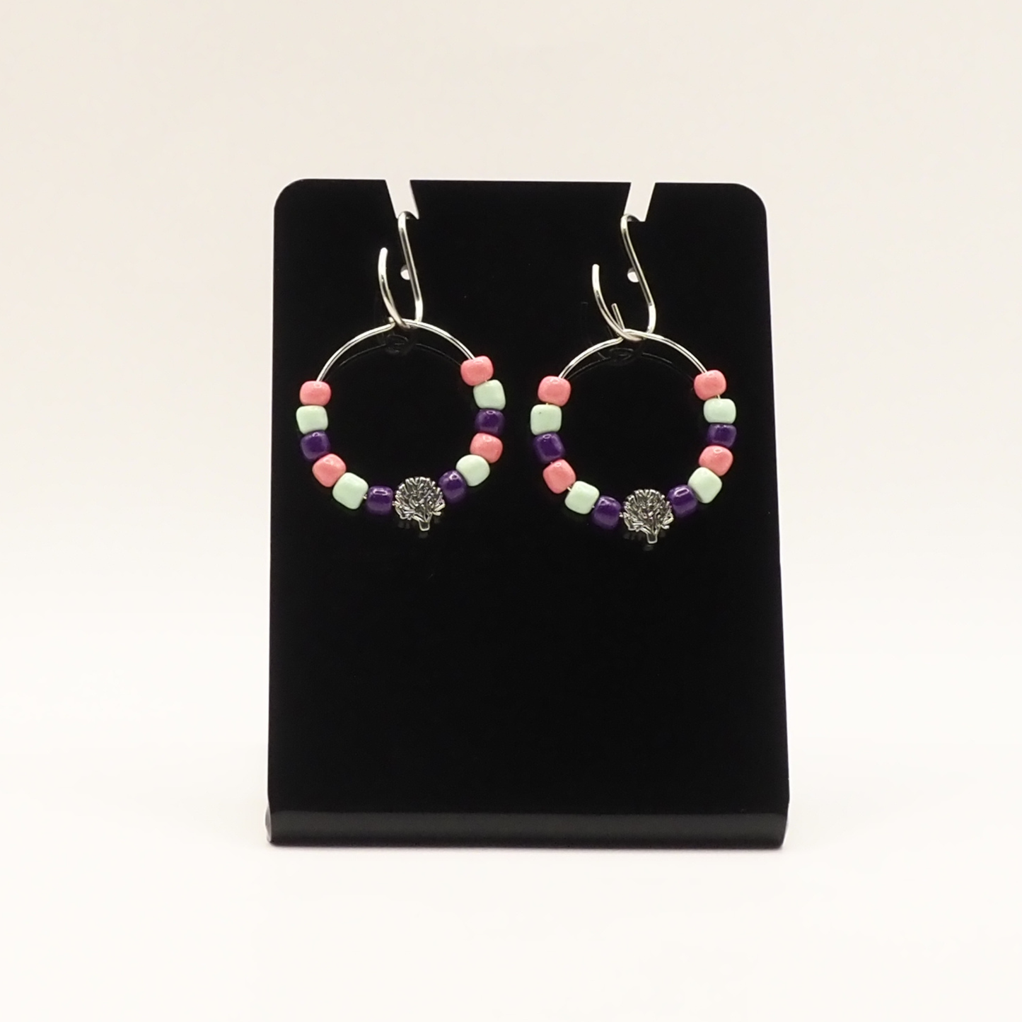 Colourful Tree Hoop Earrings