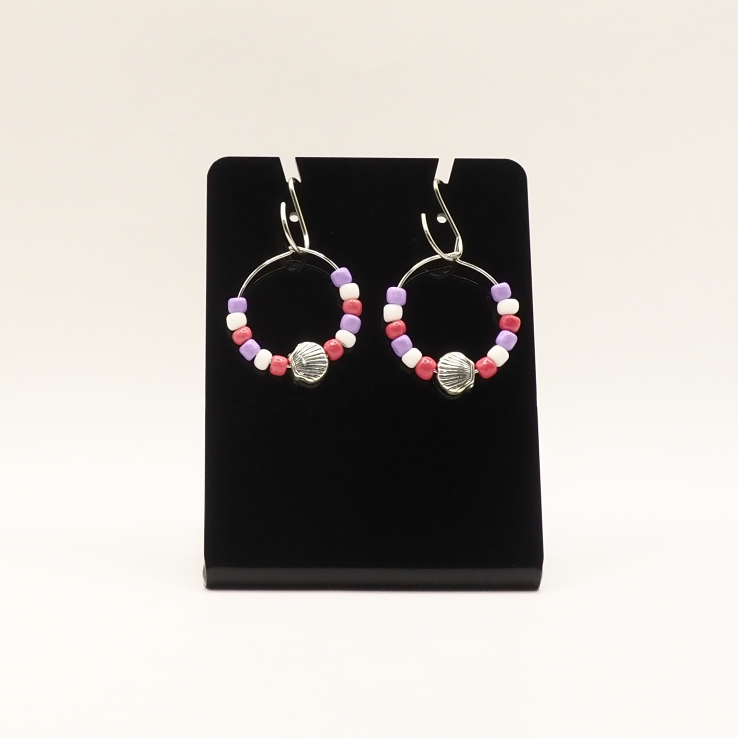 Lavender Shell Hoop Earrings