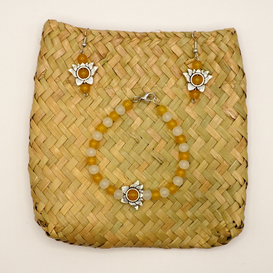 Warm Sunflower Bracelet & Earring Set