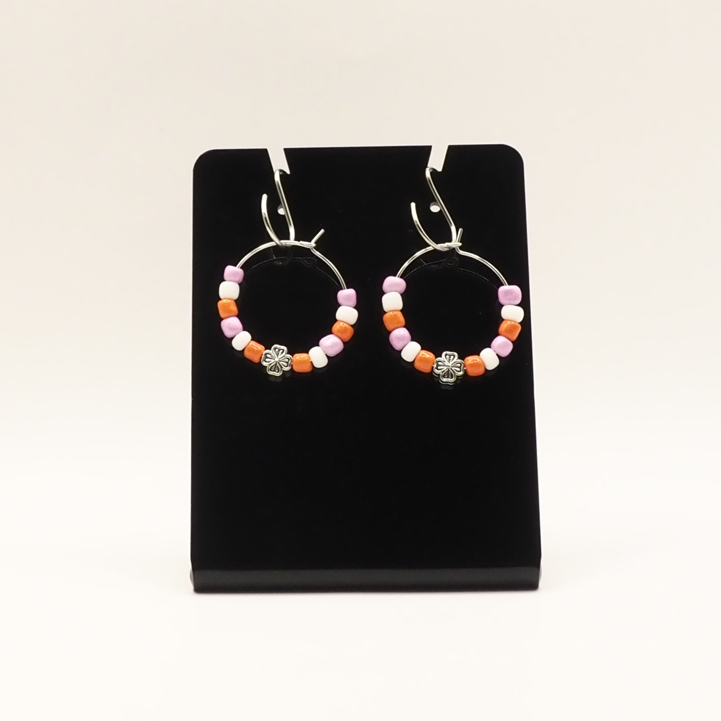 Summery Clover Hoop Earrings