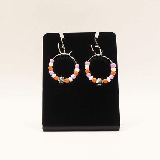 Summery Clover Hoop Earrings