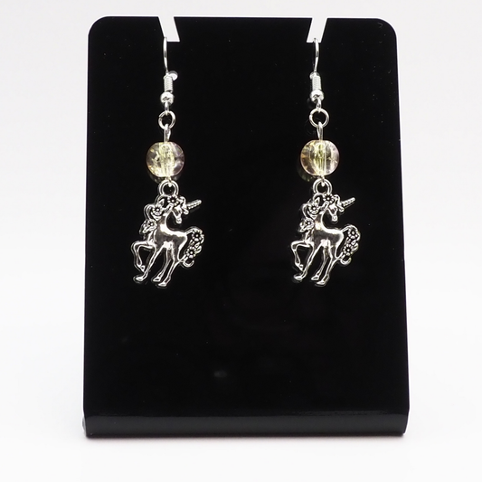 Golden Glow Unicorn Earrings