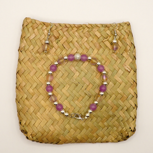 Lilac Bracelet & Earring Set