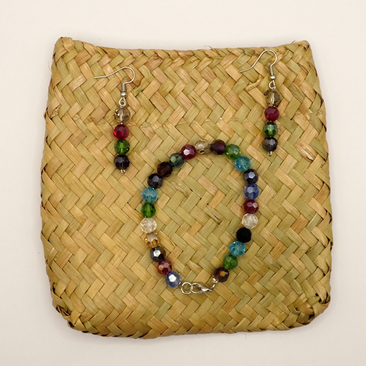 Crystal Glass Bracelet & Earring Set