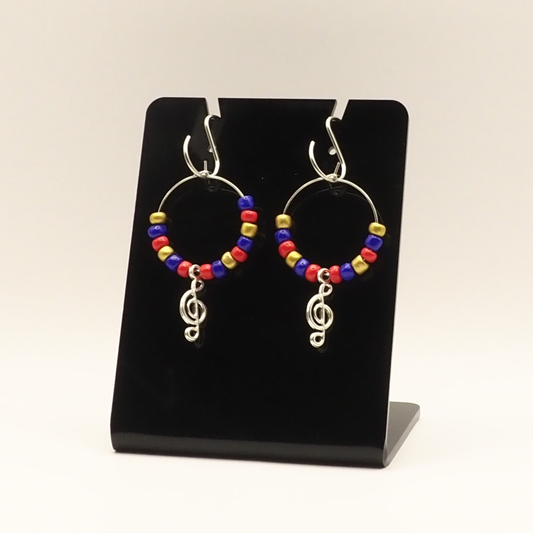 Treble Clef Hoop Earrings