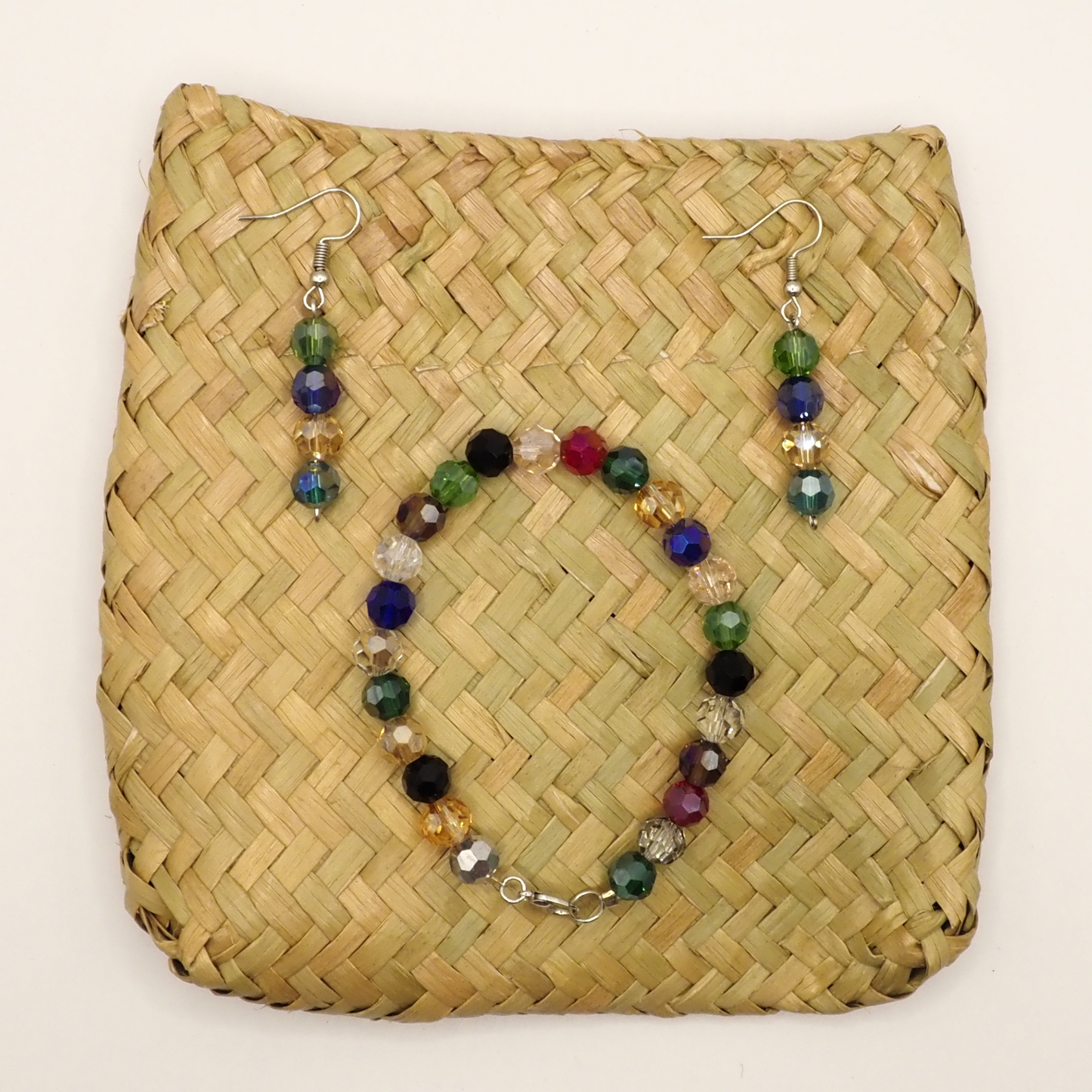 Crystal Glass Bracelet & Earring Set