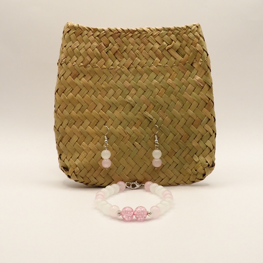 Cracked Glass Bracelet and Earring Set