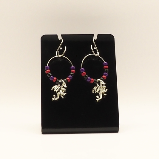 Vibrant Dragon Hoop Earrings